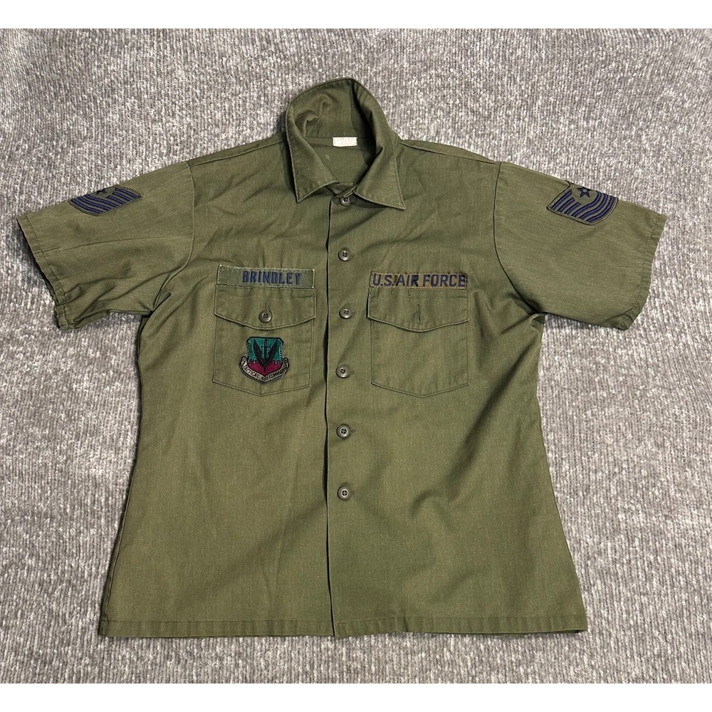 Vintage Vietnam USAF OG-107 Shirt XXL Tactical Air Command TSgt Brindley